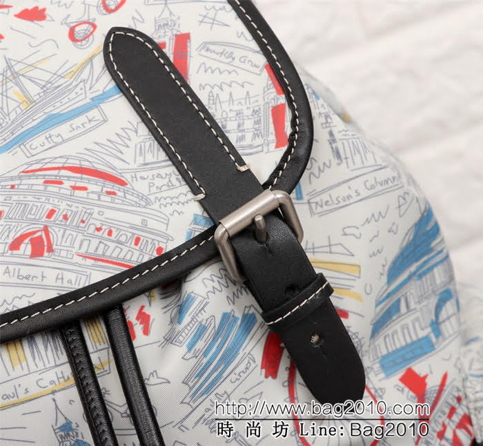 BURBERRY巴寶莉 The Rucksack 印花帆布拼皮革 軍旅背包 時尚雙肩包 39622  Bhq1235